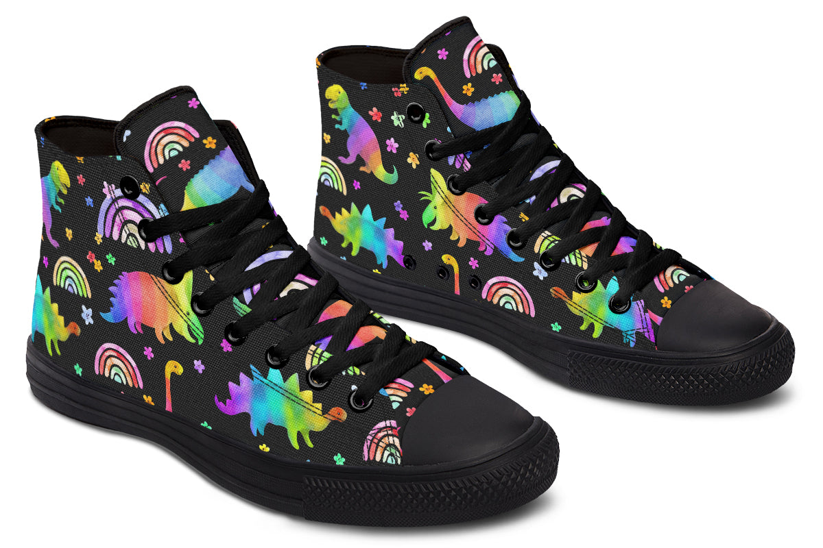 Rainbow Dinos High Tops (Wide)
