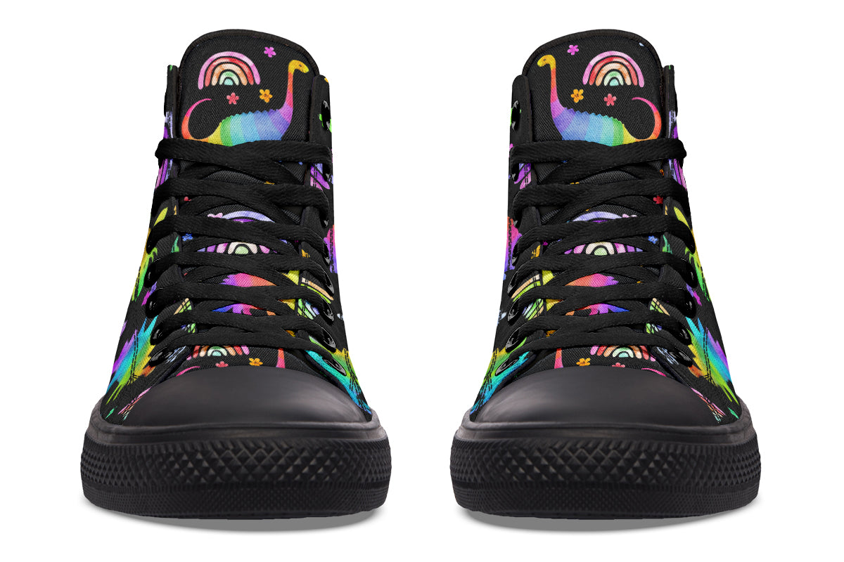 Rainbow Dinos High Tops (Wide)