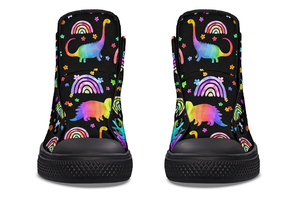 Rainbow Dinos High Tops (Wide)