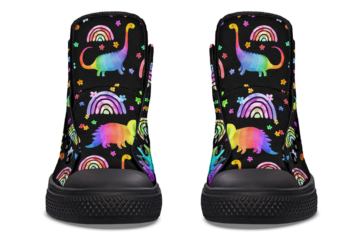 Rainbow Dinos High Tops (Wide)