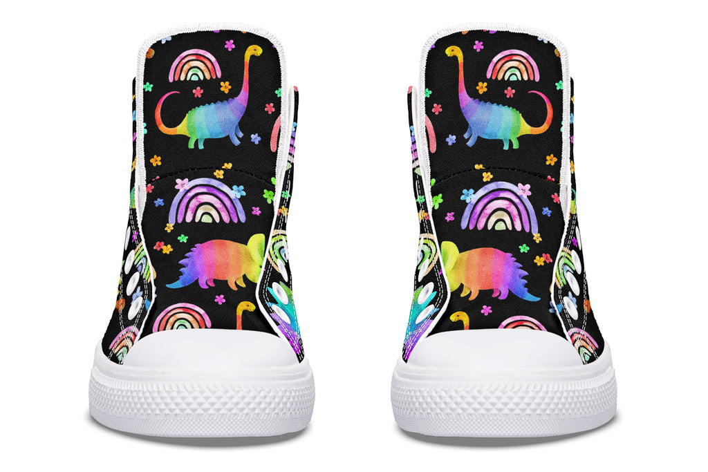 Rainbow Dinos High Tops (Wide)