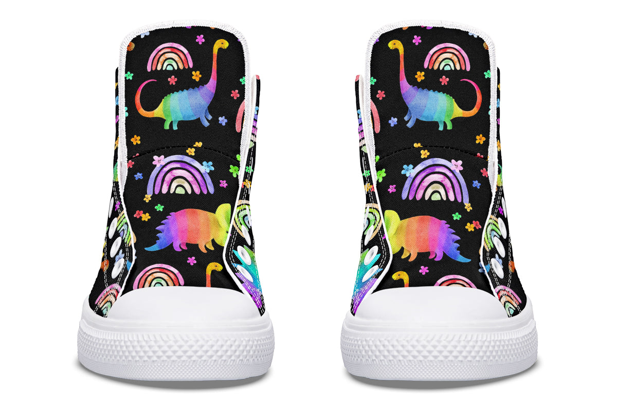 Rainbow Dinos High Tops (Wide)