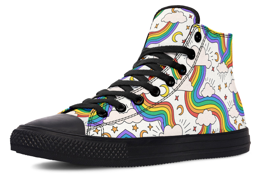 Rainbow Dreams High Tops - Offbeat Sweetie