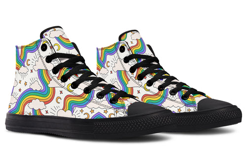 Rainbow Dreams High Tops - Offbeat Sweetie