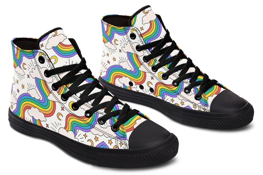 Rainbow Dreams High Tops - Offbeat Sweetie