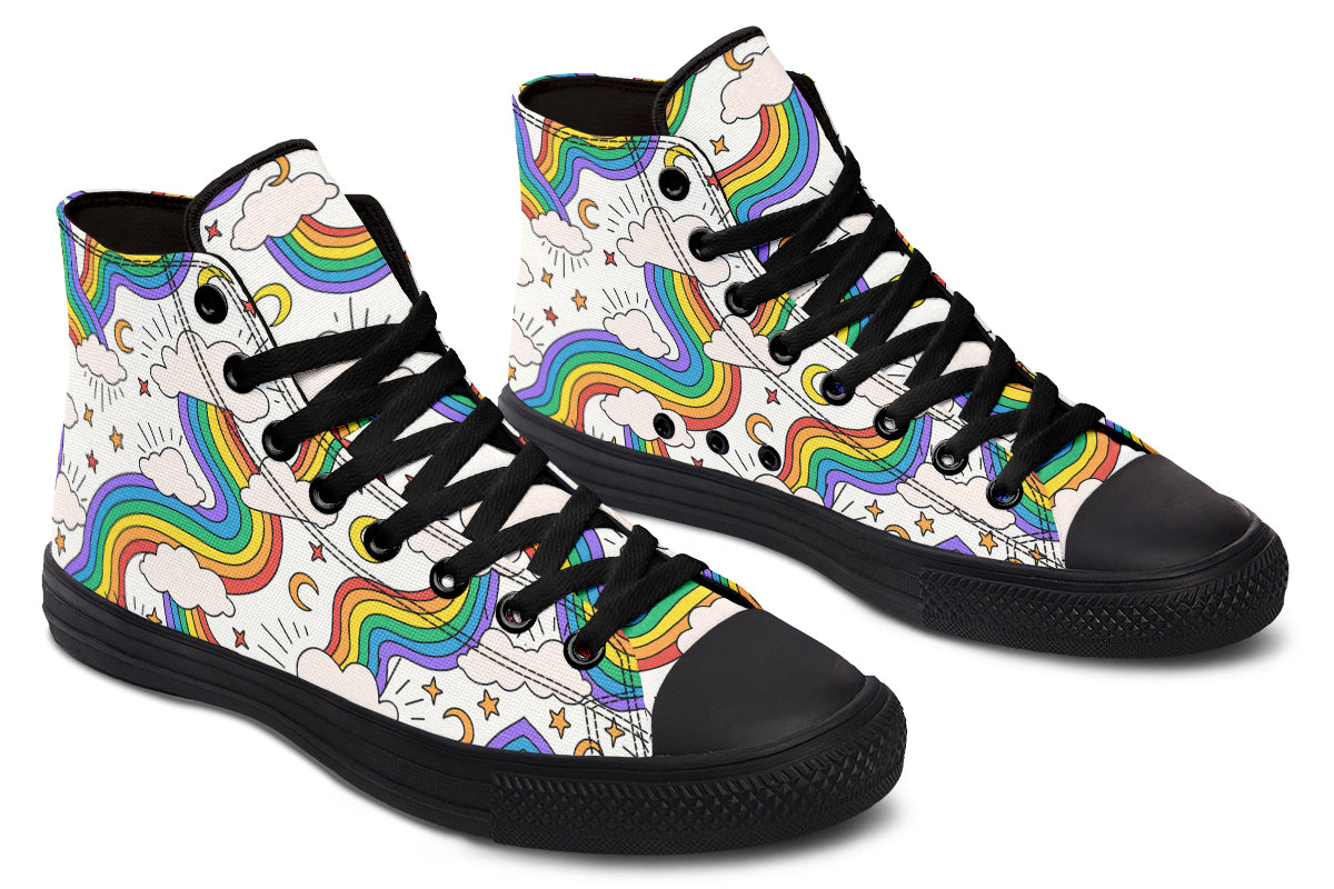 Rainbow Dreams High Tops - Offbeat Sweetie