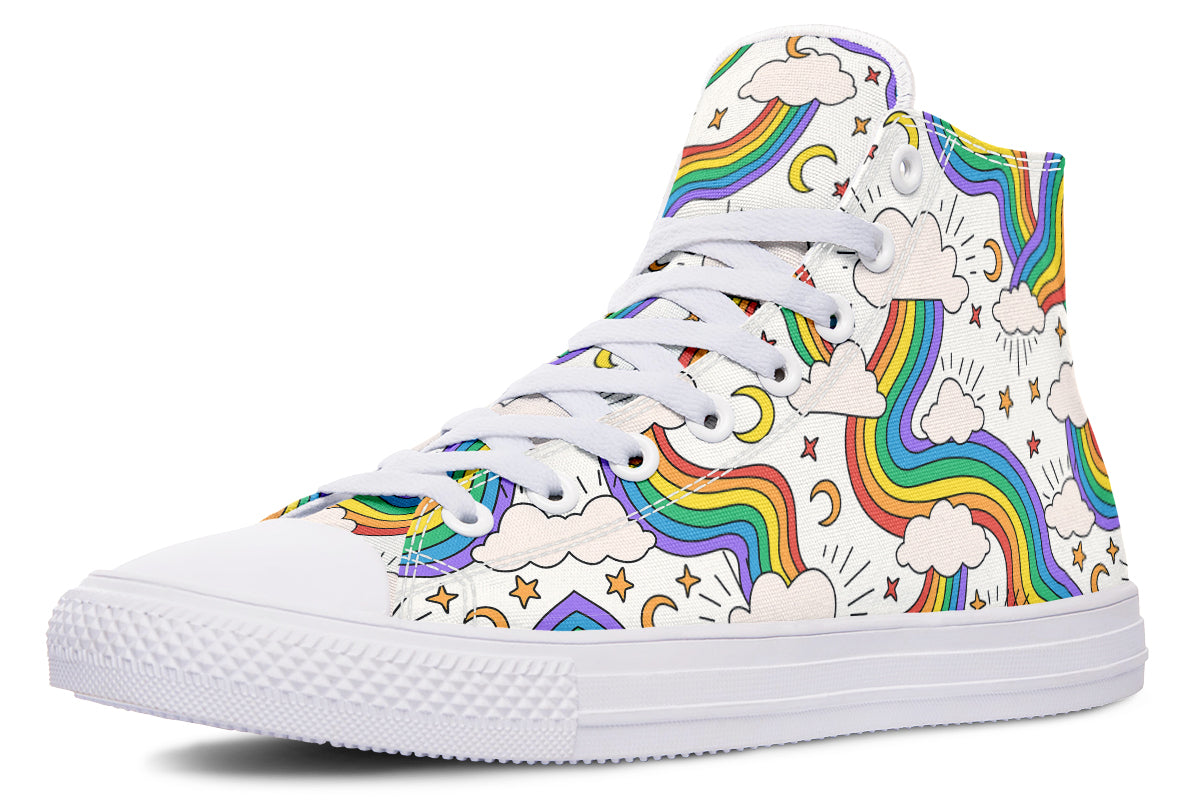 Rainbow Dreams High Tops - Offbeat Sweetie