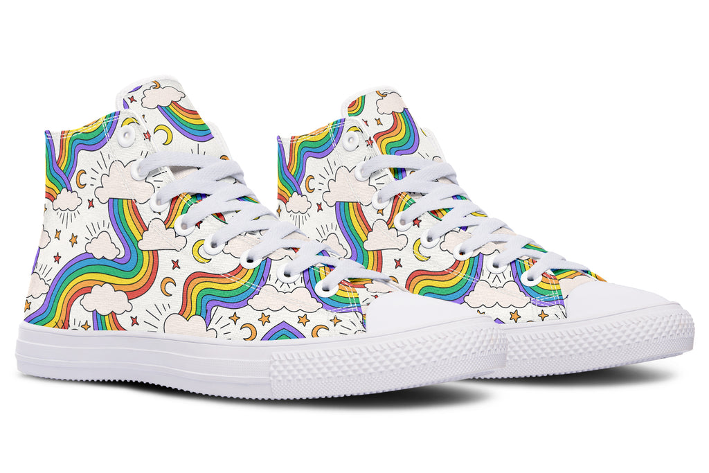 Rainbow Dreams High Tops - Offbeat Sweetie