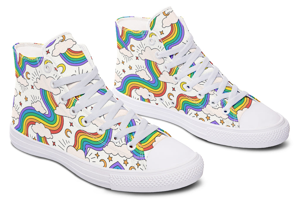 Rainbow Dreams High Tops - Offbeat Sweetie