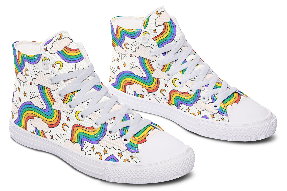 Rainbow Dreams High Tops - Offbeat Sweetie