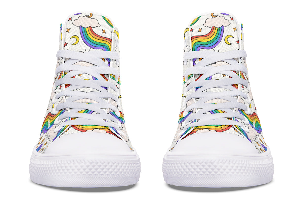 Rainbow Dreams High Tops - Offbeat Sweetie