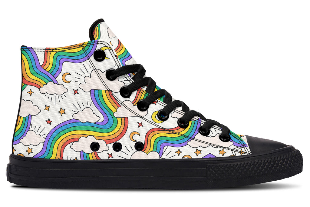 Rainbow Dreams High Tops - Offbeat Sweetie