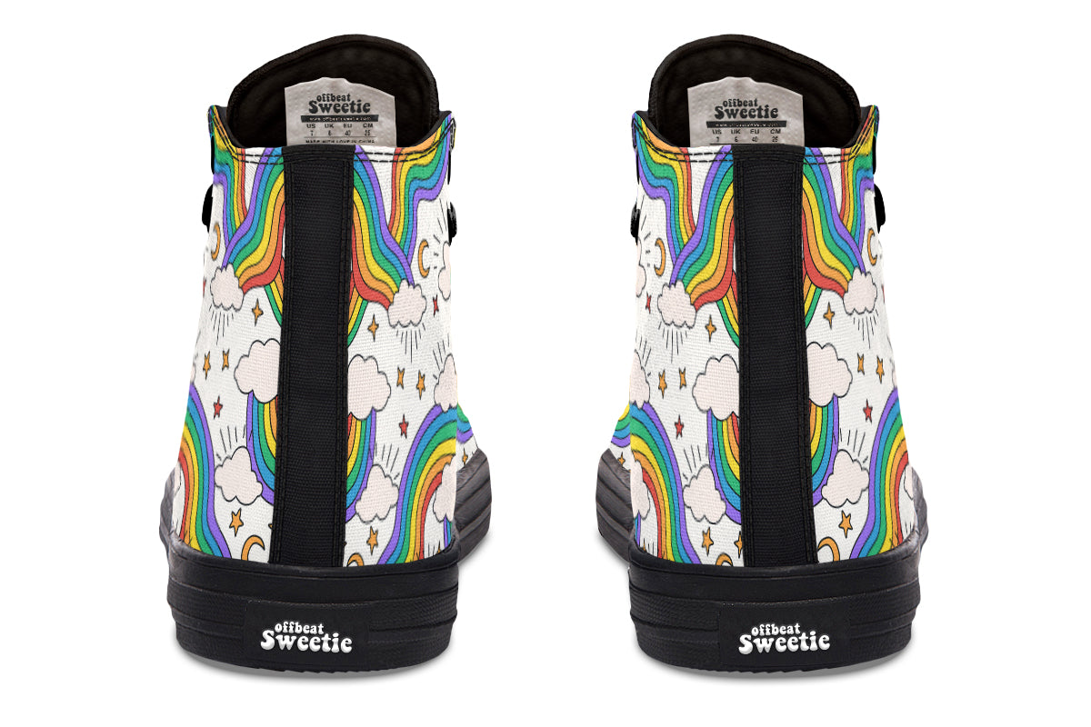 Rainbow Dreams High Tops - Offbeat Sweetie