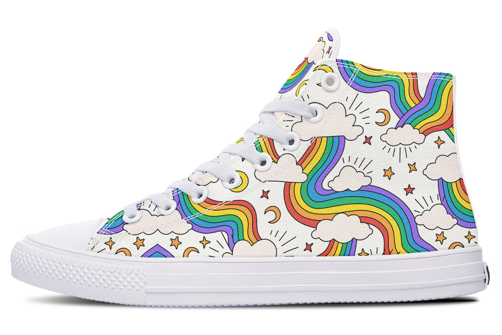 Rainbow Dreams High Tops - Offbeat Sweetie