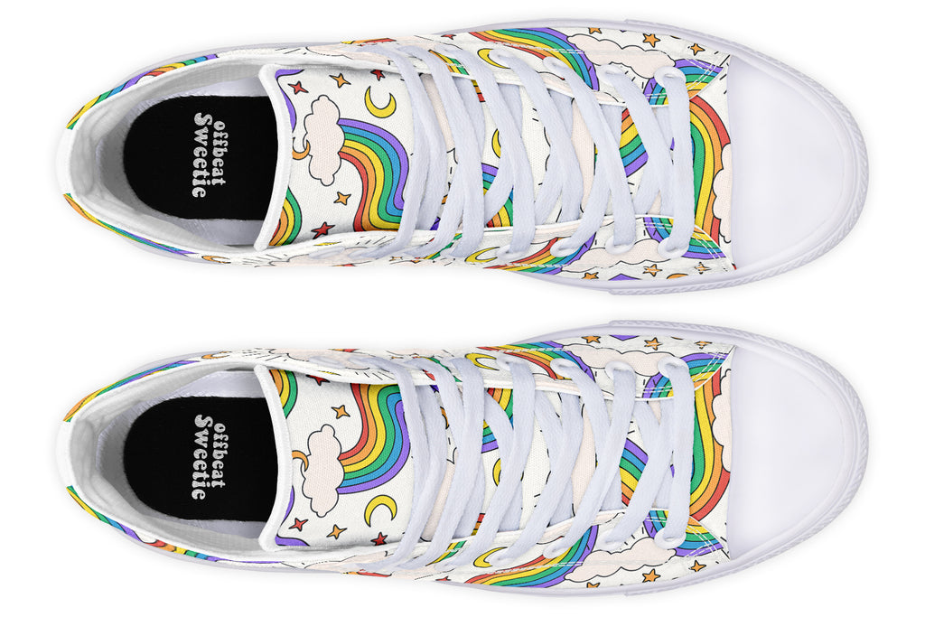 Rainbow Dreams High Tops - Offbeat Sweetie