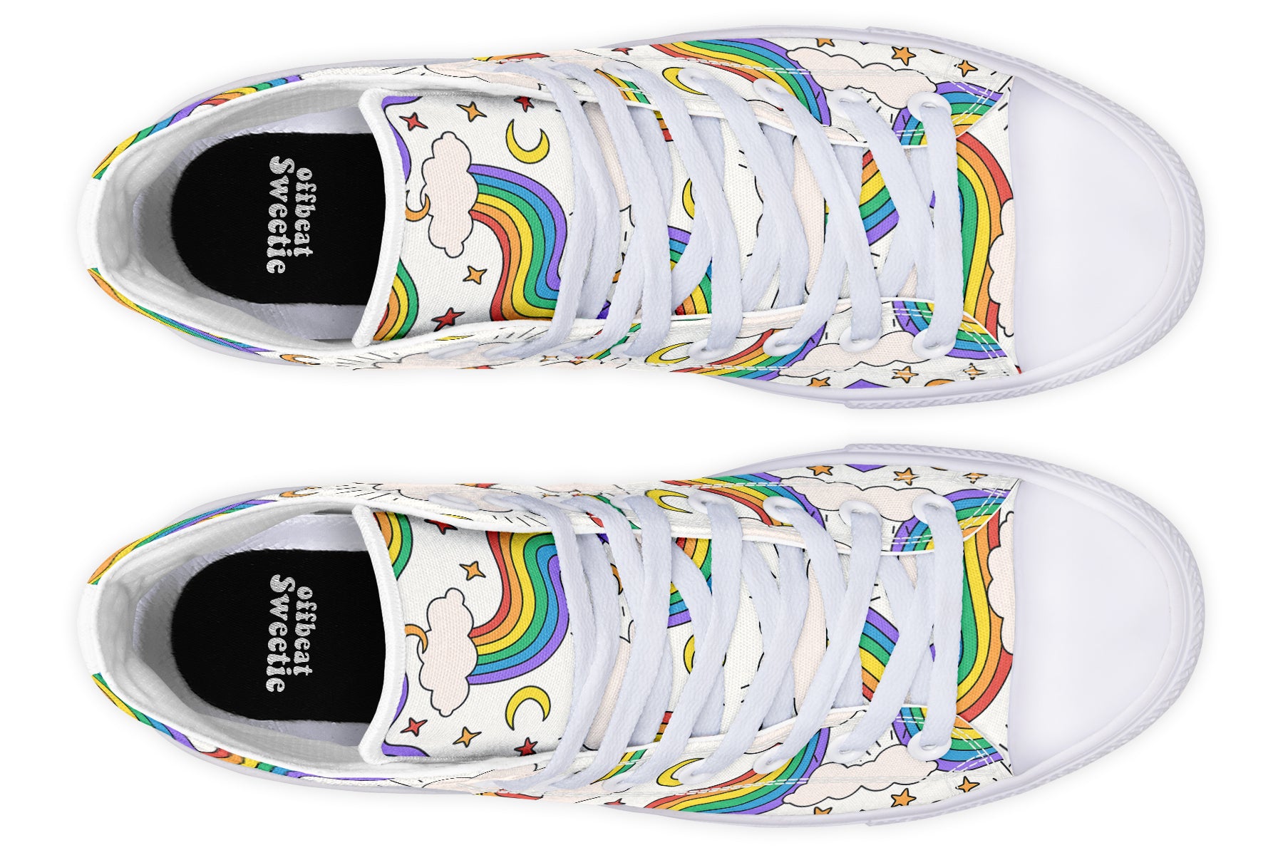 Rainbow Dreams High Tops - Offbeat Sweetie