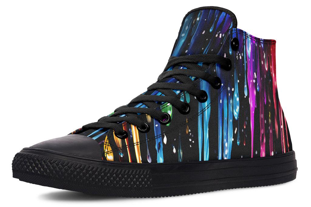 Rainbow Drips High Tops - Offbeat Sweetie
