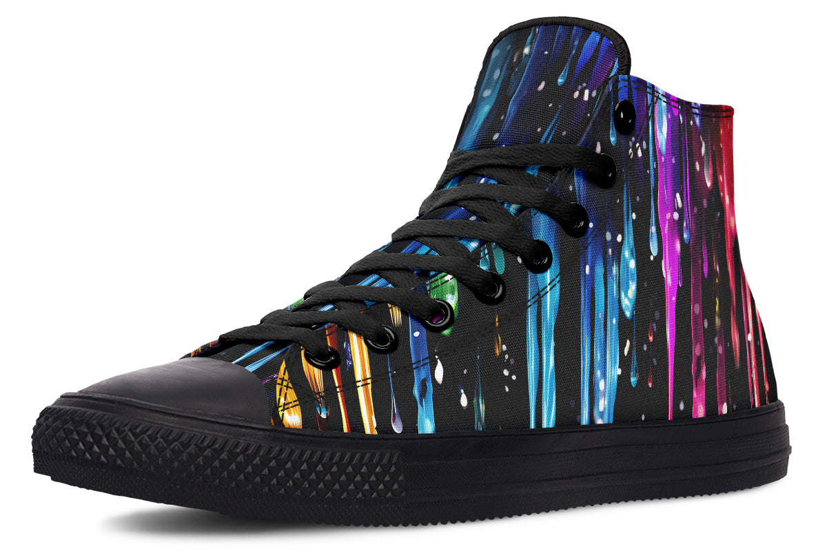 Rainbow Drips High Tops - Offbeat Sweetie