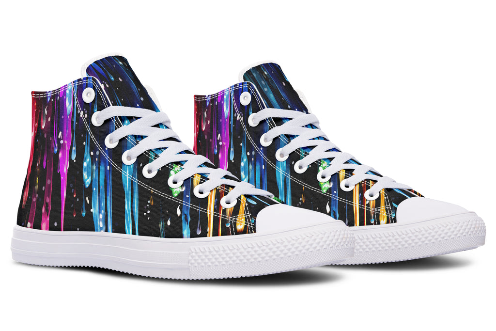 Rainbow Drips High Tops - Offbeat Sweetie