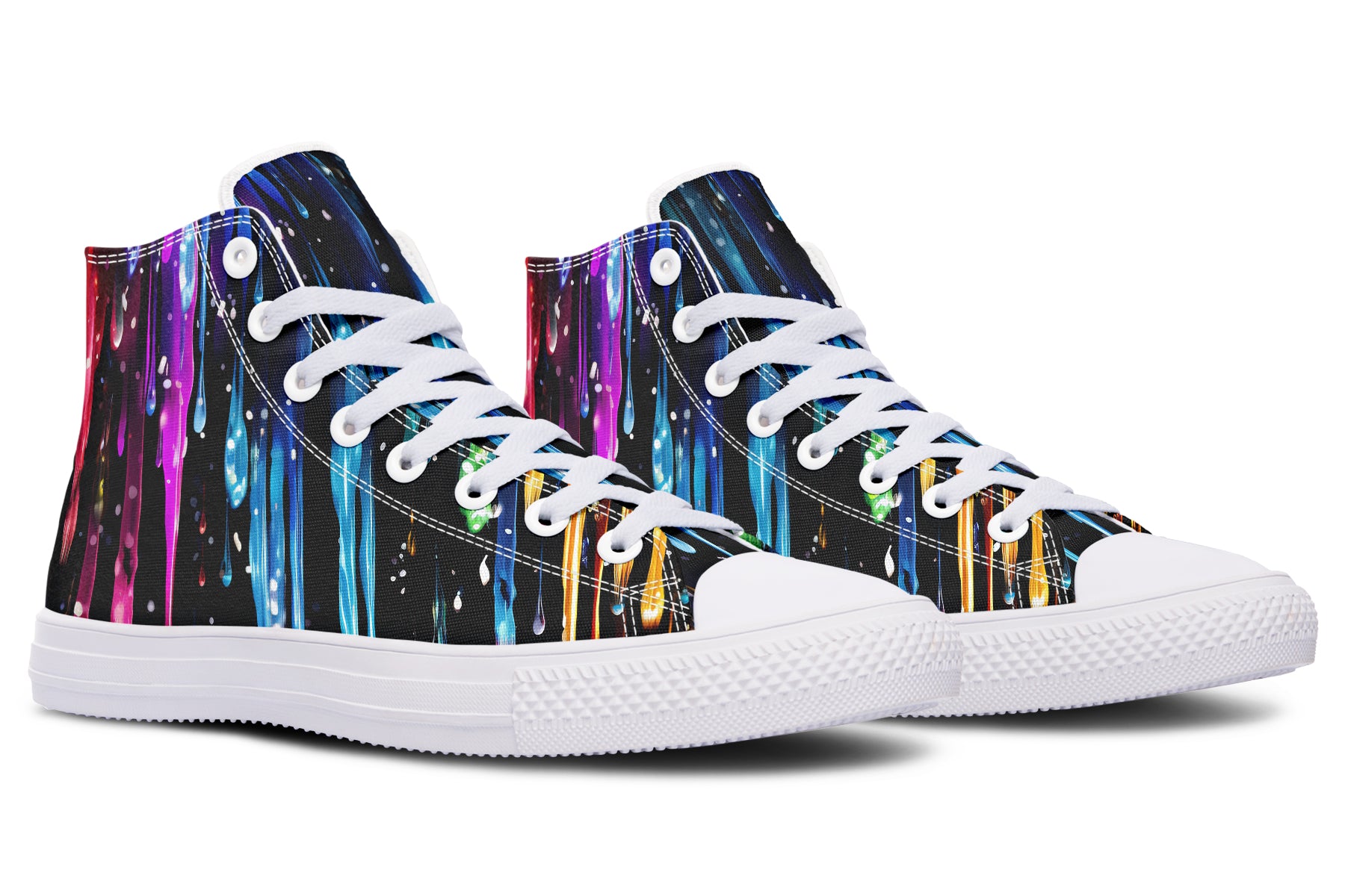 Rainbow Drips High Tops - Offbeat Sweetie