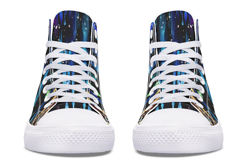 Rainbow Drips High Tops - Offbeat Sweetie