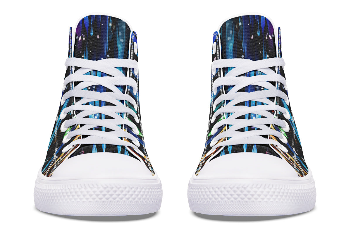 Rainbow Drips High Tops - Offbeat Sweetie