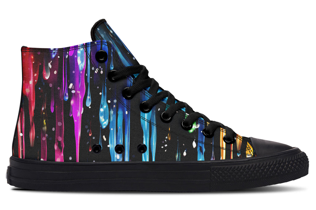 Rainbow Drips High Tops - Offbeat Sweetie