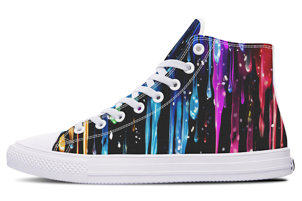 Rainbow Drips High Tops - Offbeat Sweetie