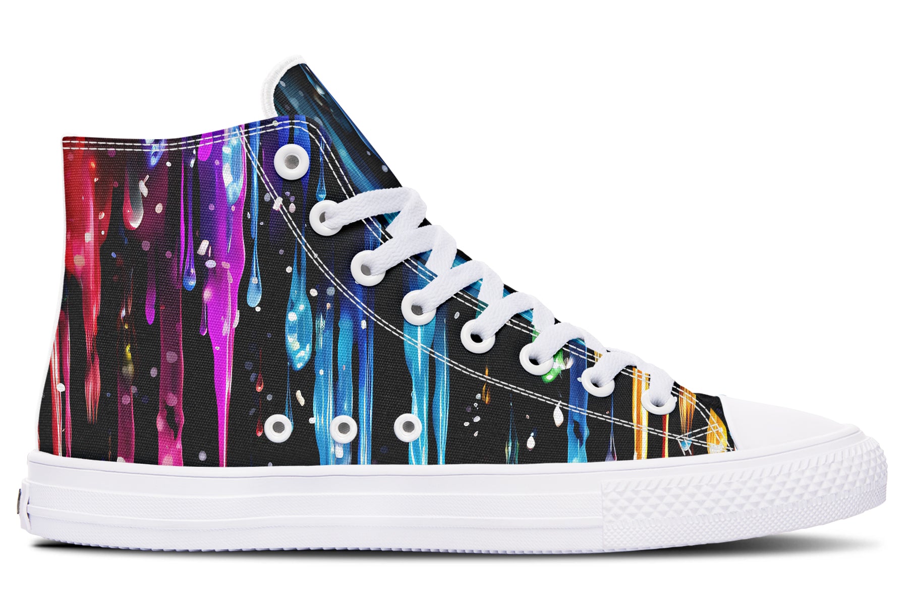 Rainbow Drips High Tops - Offbeat Sweetie