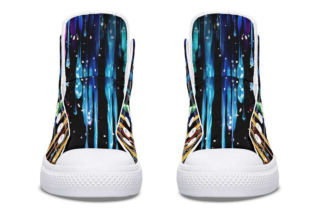 Rainbow Drips High Tops (Wide)