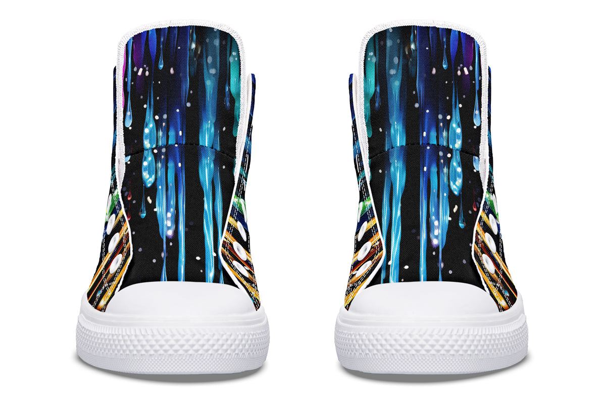 Rainbow Drips High Tops (Wide)
