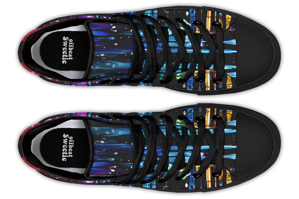 Rainbow Drips High Tops (Wide)
