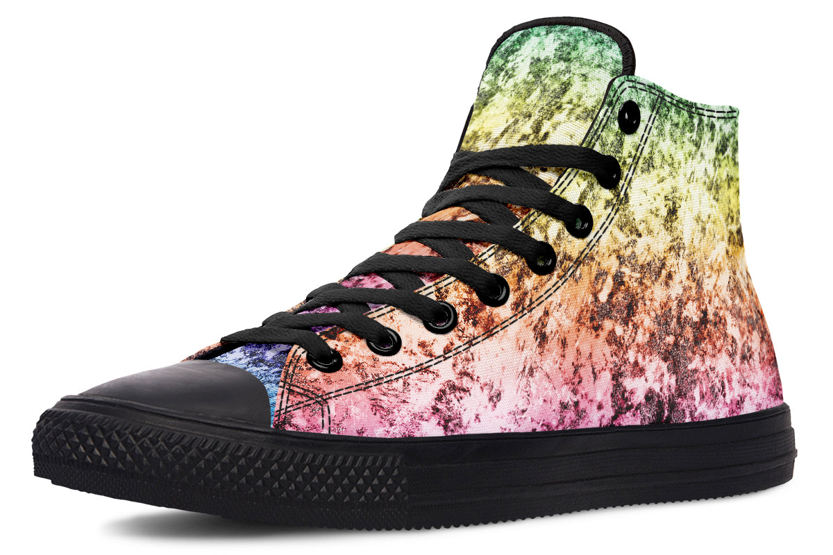 Rainbow Grunge High Tops - Offbeat Sweetie