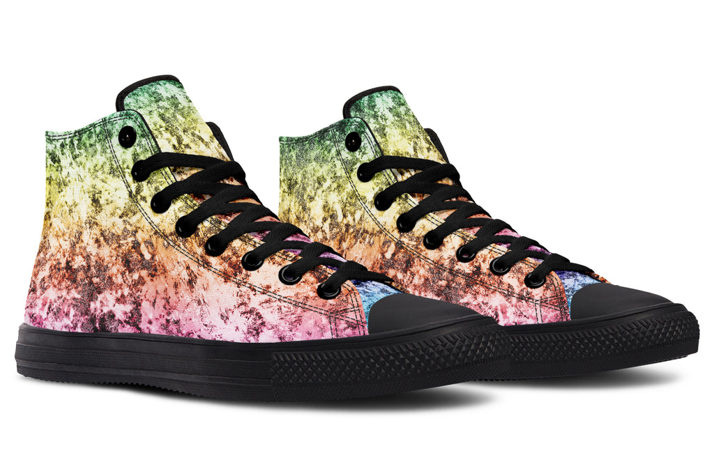 Rainbow Grunge High Tops - Offbeat Sweetie