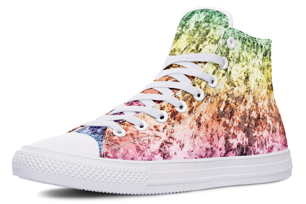Rainbow Grunge High Tops - Offbeat Sweetie
