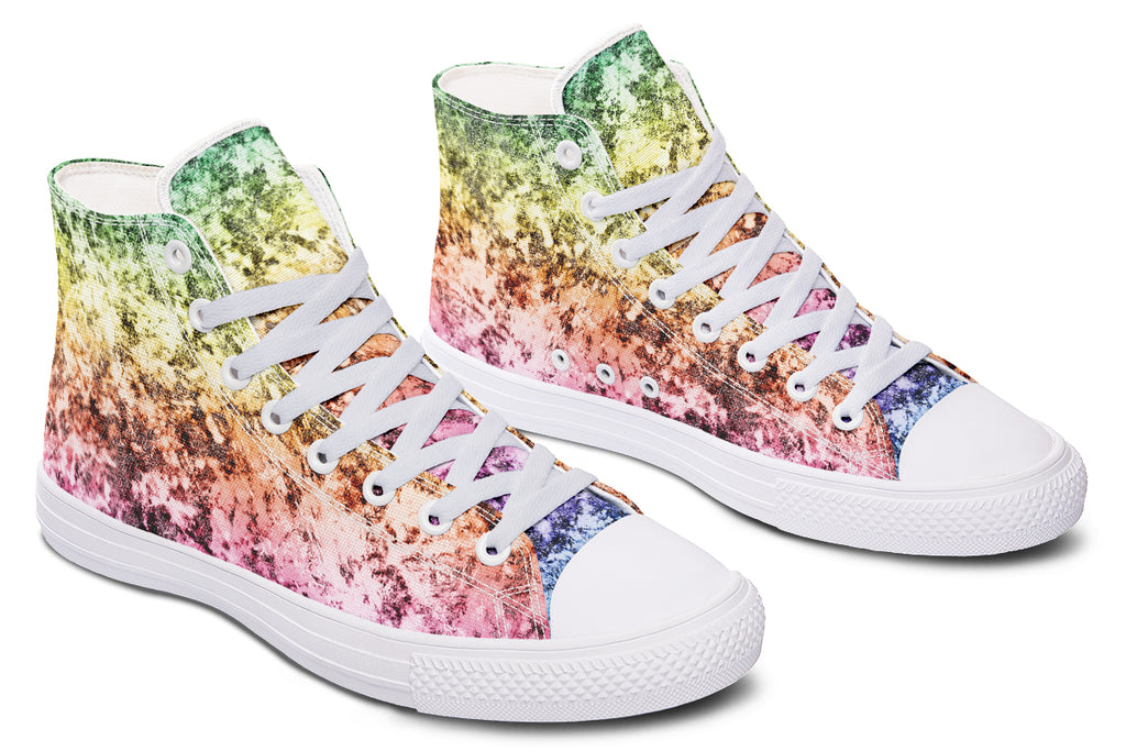 Rainbow Grunge High Tops - Offbeat Sweetie