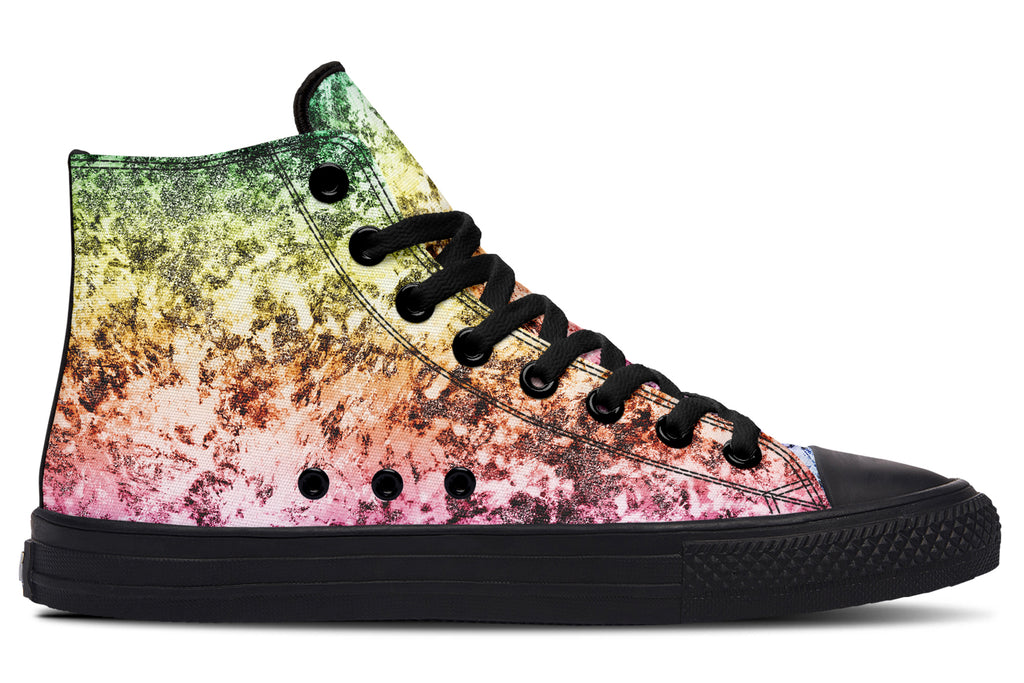 Rainbow Grunge High Tops - Offbeat Sweetie