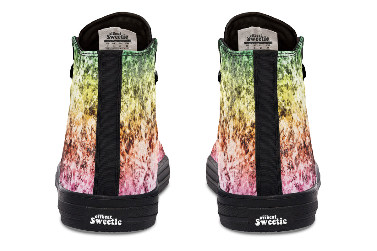 Rainbow Grunge High Tops - Offbeat Sweetie