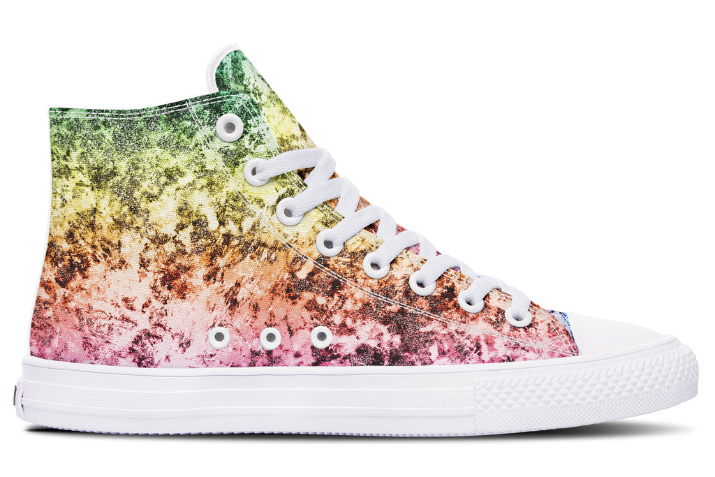 Rainbow Grunge High Tops - Offbeat Sweetie