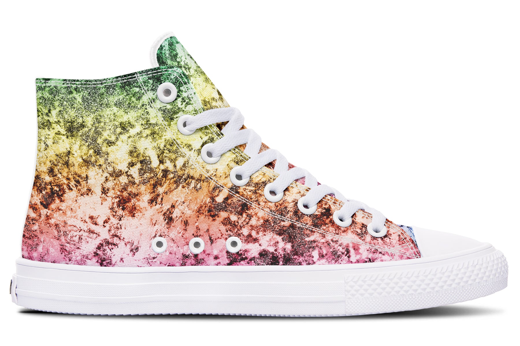 Rainbow Grunge High Tops - Offbeat Sweetie