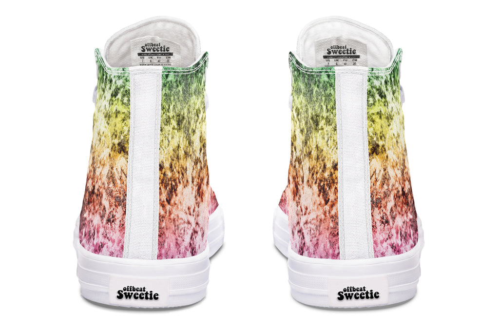 Rainbow Grunge High Tops - Offbeat Sweetie