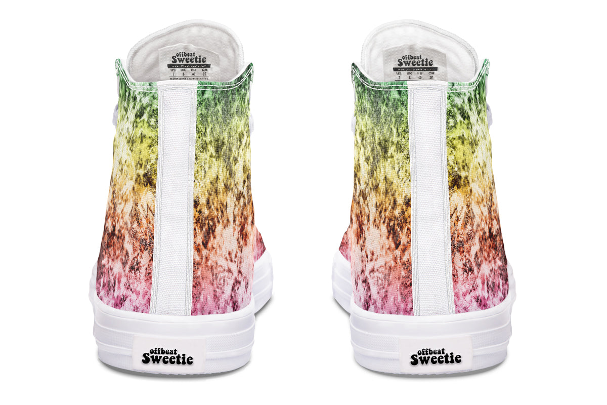 Rainbow Grunge High Tops - Offbeat Sweetie