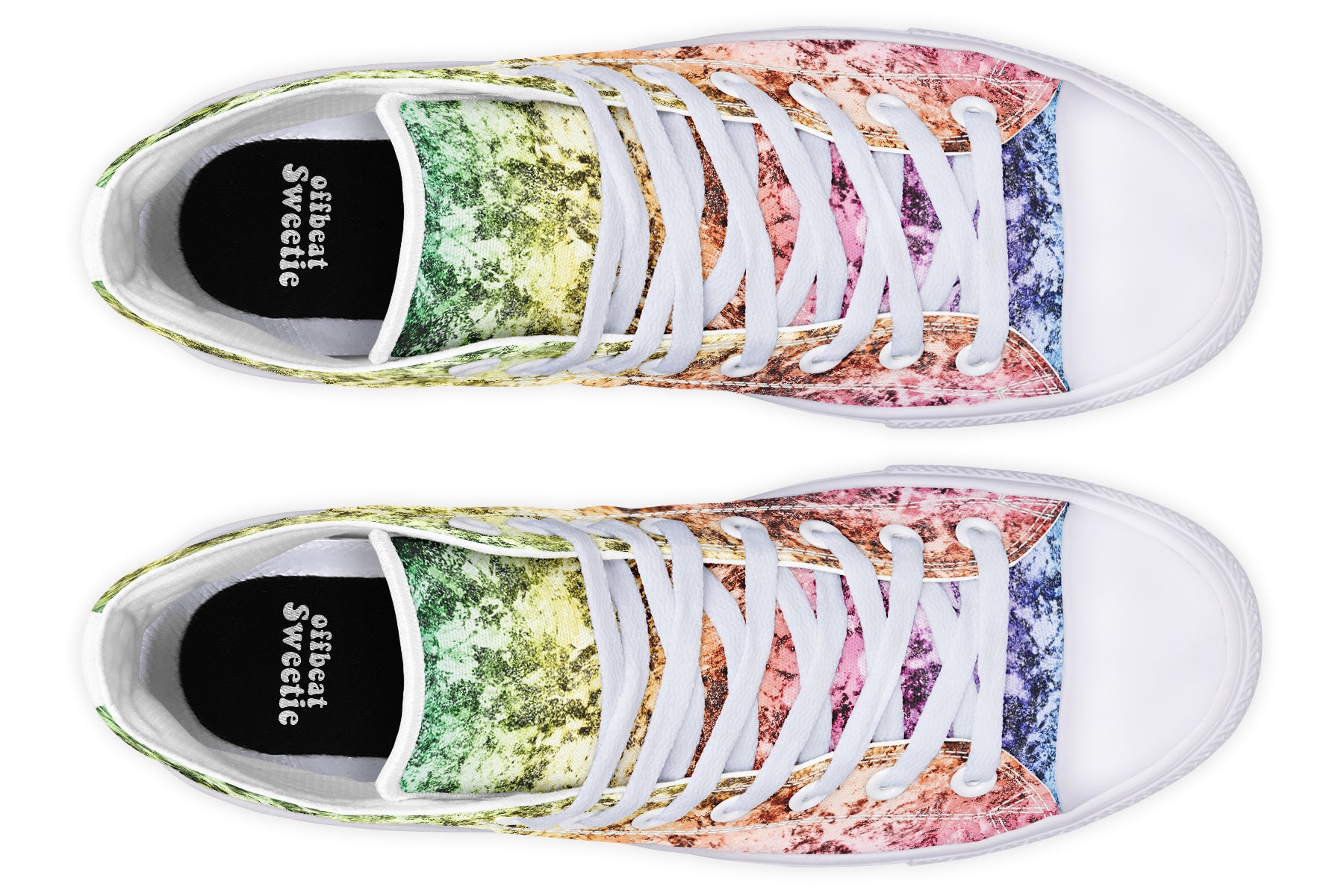 Rainbow Grunge High Tops - Offbeat Sweetie