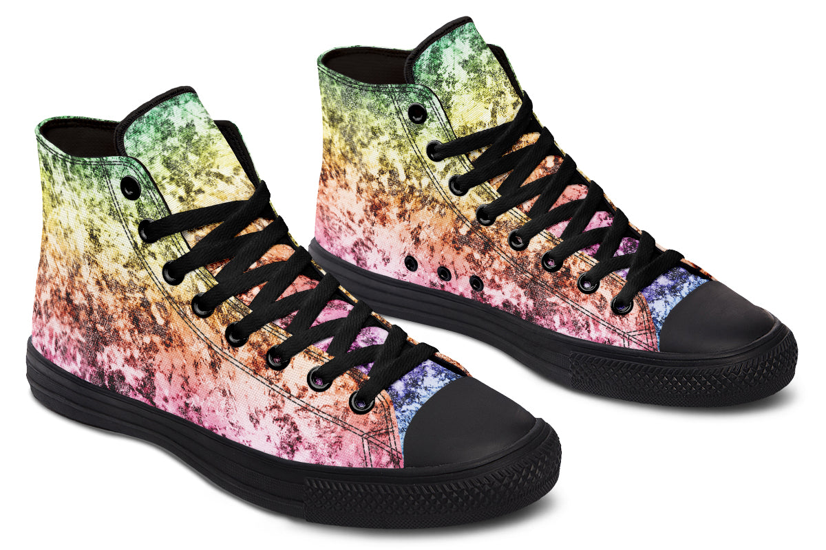 Rainbow Grunge High Tops (Wide)