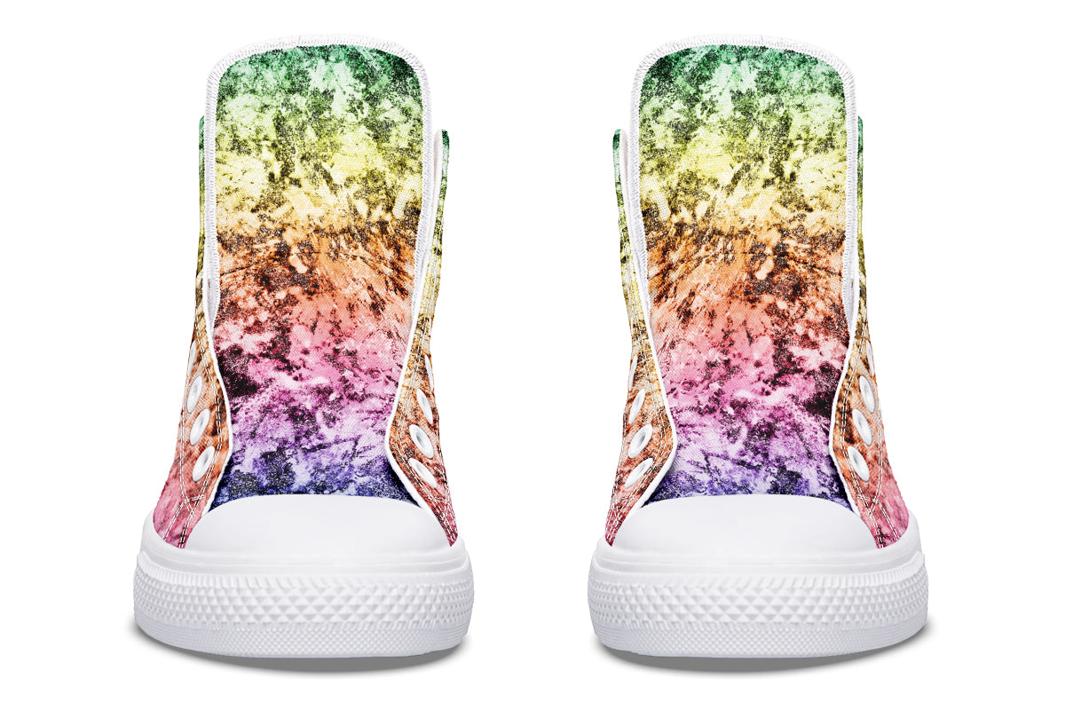 Rainbow Grunge High Tops (Wide)