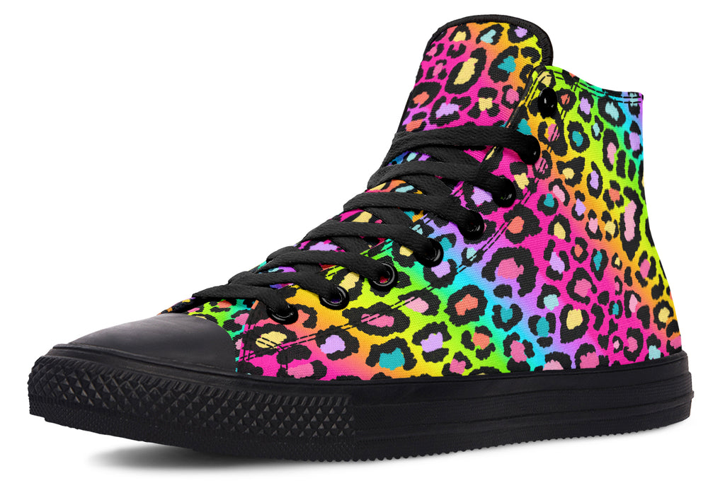 Rainbow Leopard High Tops - Offbeat Sweetie