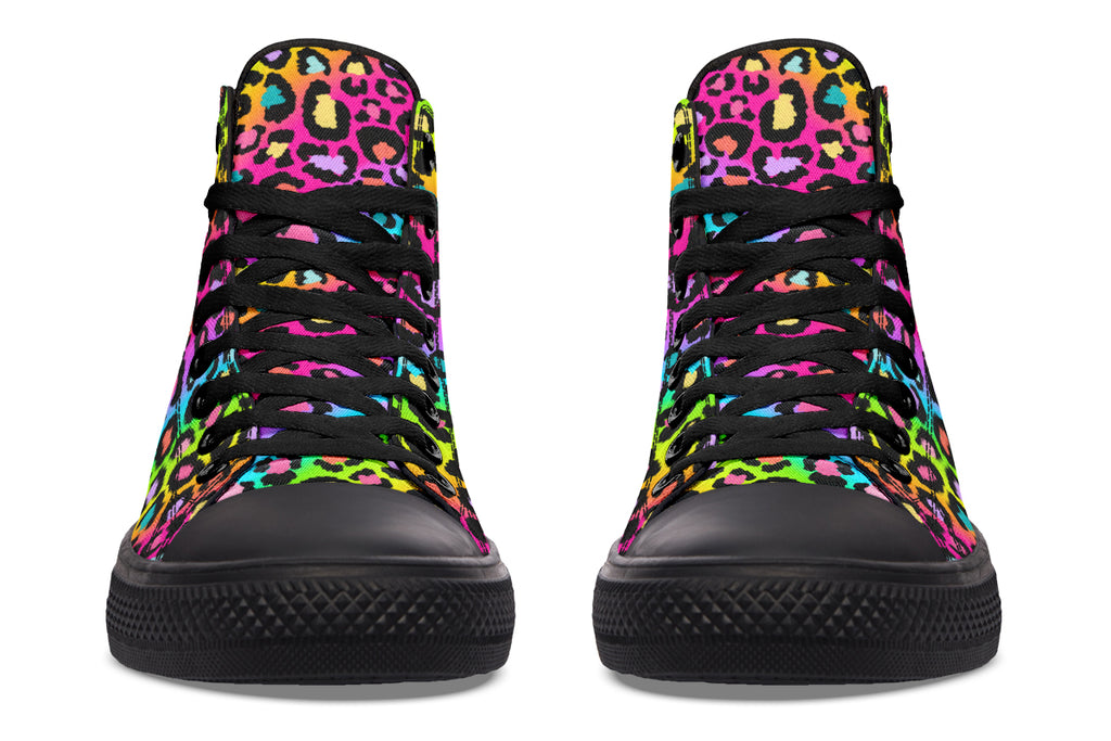Rainbow Leopard High Tops - Offbeat Sweetie