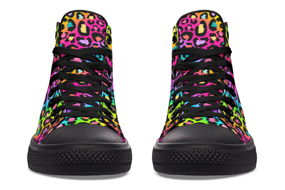 Rainbow Leopard High Tops - Offbeat Sweetie