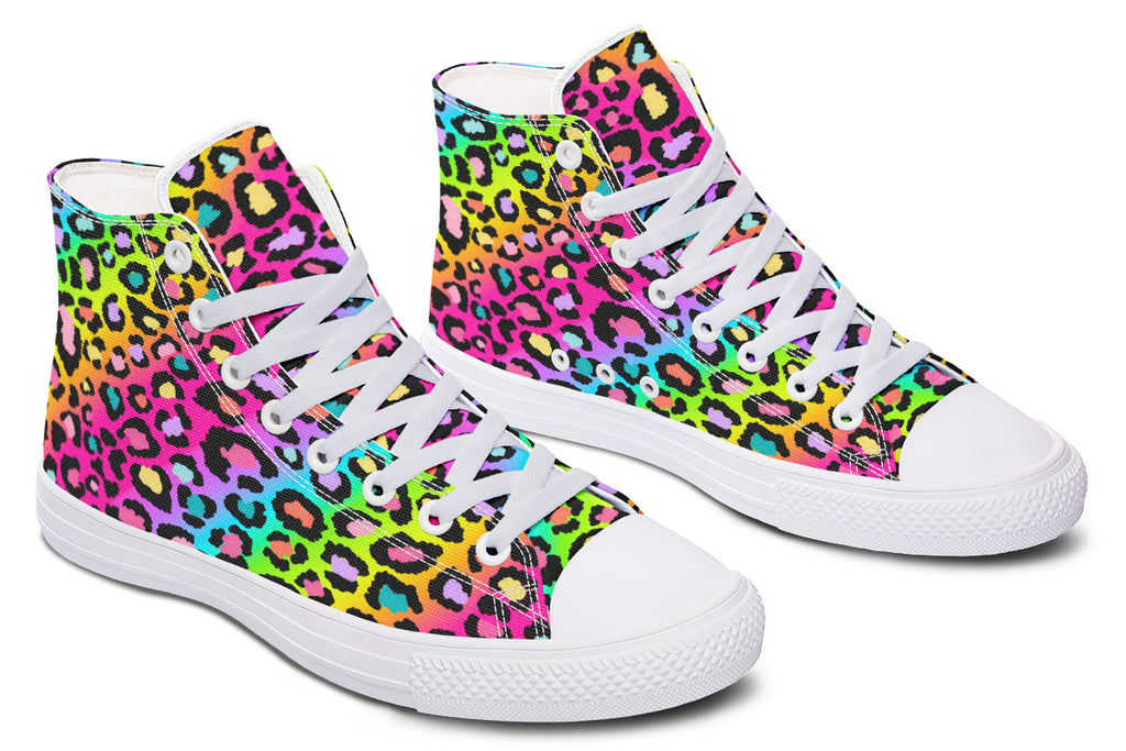 Rainbow Leopard High Tops - Offbeat Sweetie