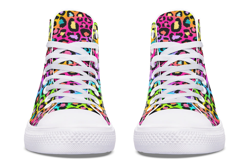 Rainbow Leopard High Tops - Offbeat Sweetie